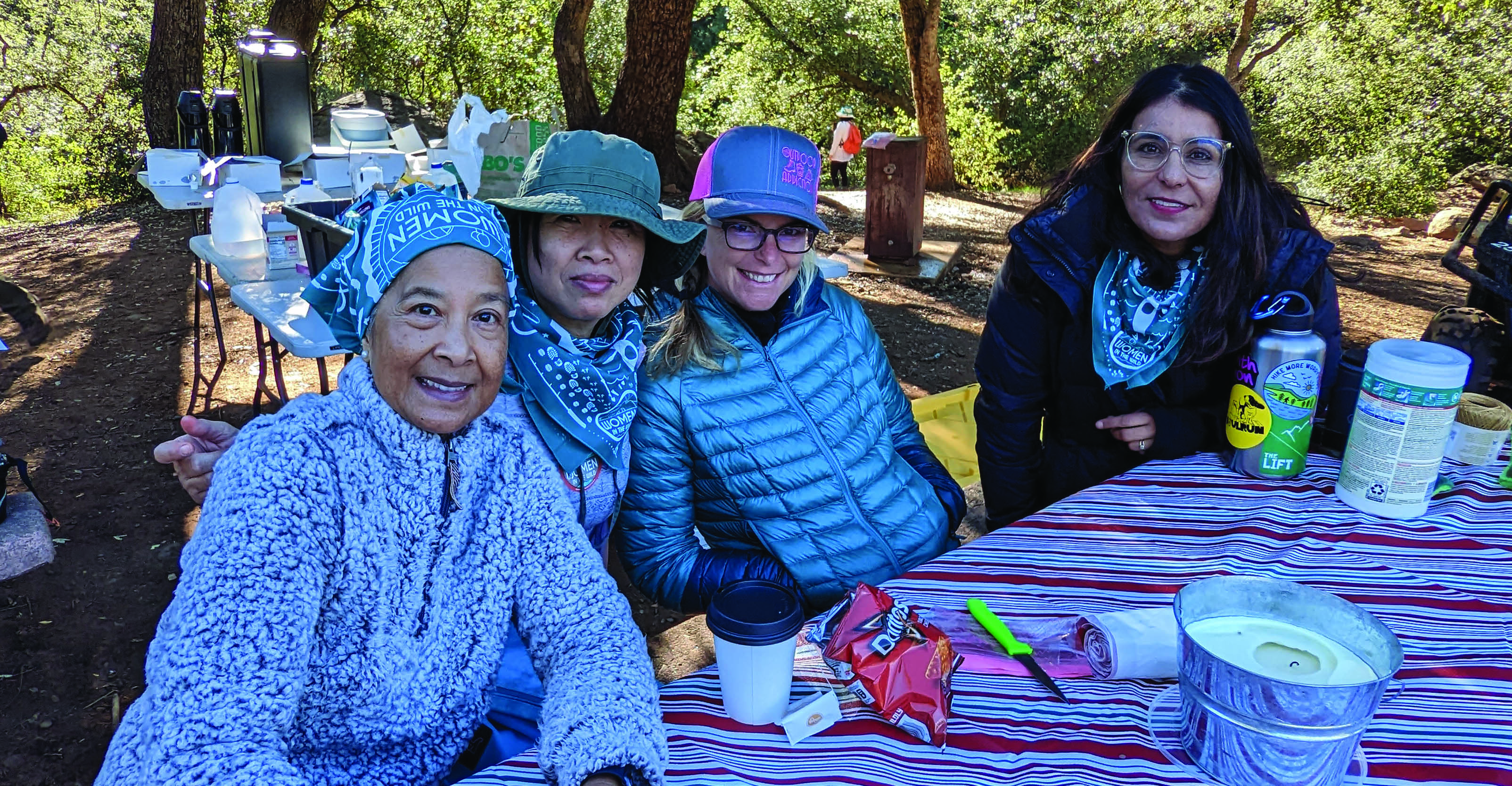 people smiling at table